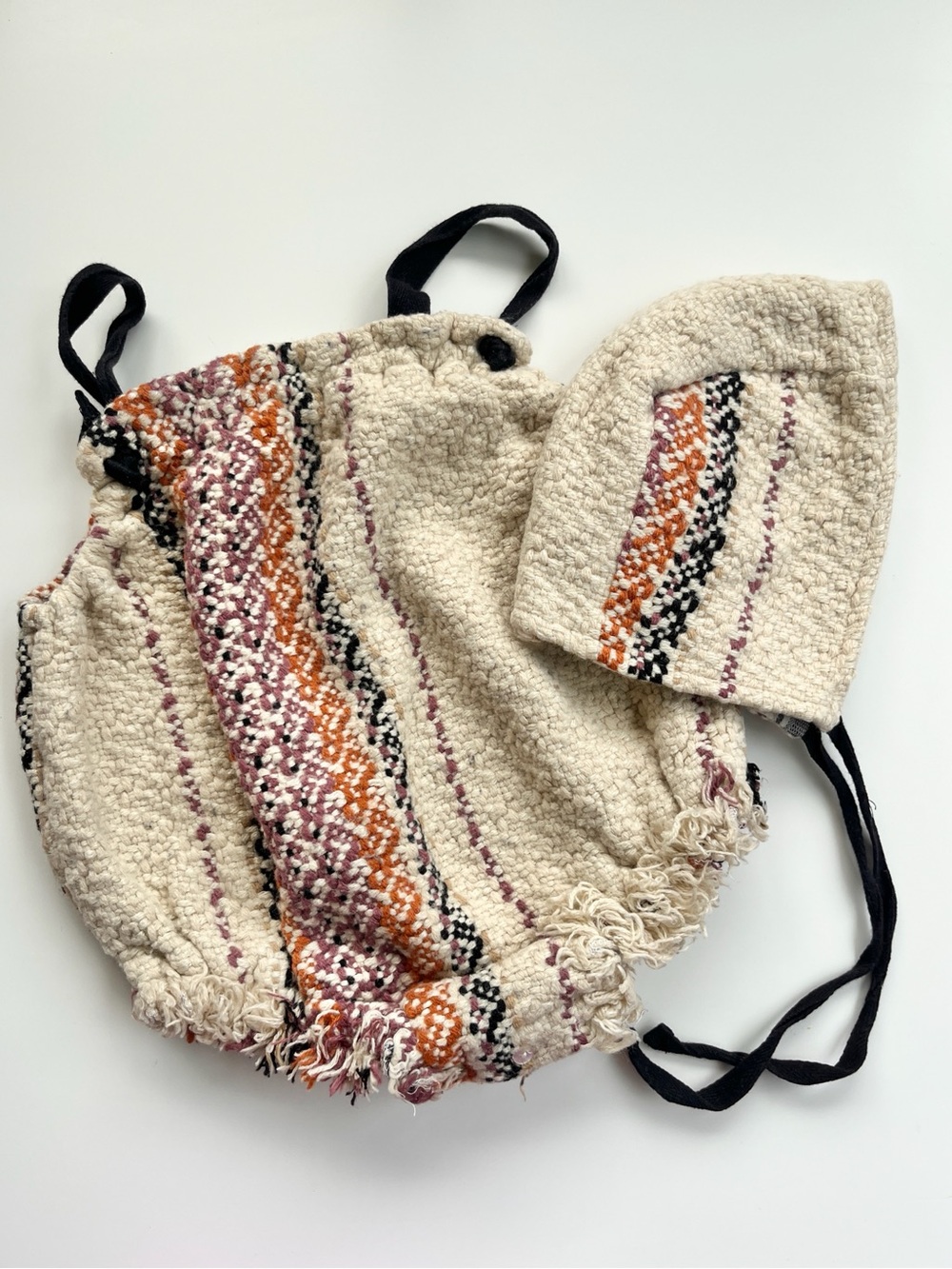 Piupiuchick knit bubble romper and bonnet set
